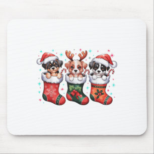Mousepad Cachorro Fofo Natal Papai Noel Natal Engraçado Xma