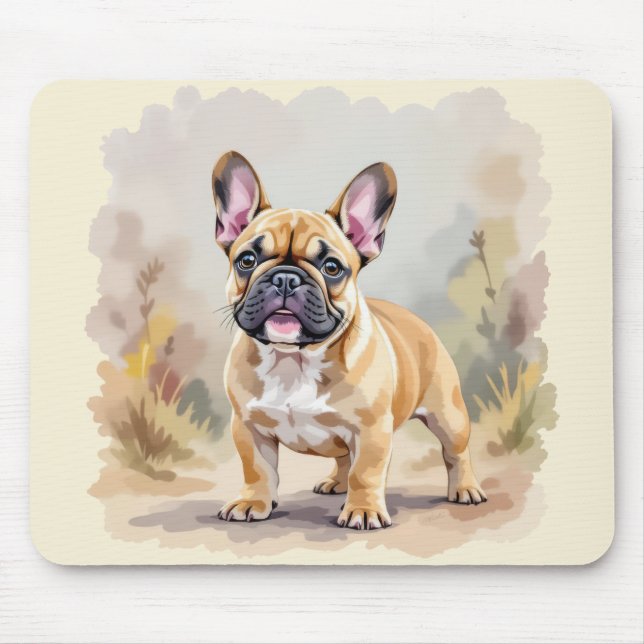 Mousepad Cachorro Francês Tan Fawn - Cachorro Francês Cacho (Frente)