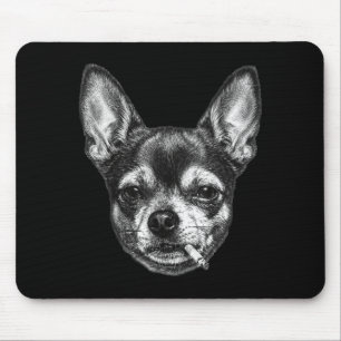 Mousepad Cachorro fumando cigarro chihuahua engraçado meme