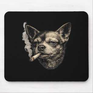 Mousepad Cachorro fumando cigarro engraçado meme chihuahua