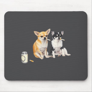 Mousepad Cachorro fumando cigarro meme engraçado de Chihuah