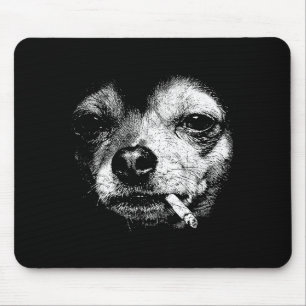Mousepad Cachorro fumando cigarro meme engraçado de Chihuah