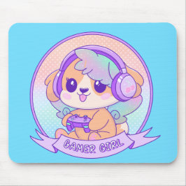 Mousepad Cachorro Gamer de Vídeo Kawaii