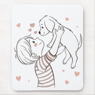 Mousepad Cachorro giro com animação infantil feliz