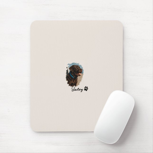 Mousepad Cachorro Labrador de Chocolate Bonito - Bailey | P (Com mouse)