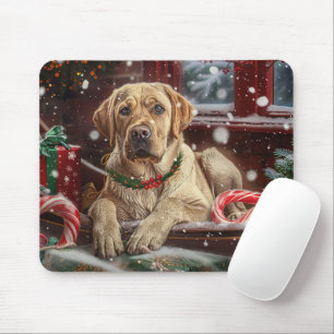 Mousepad Cachorro Labrador Festa de Natal