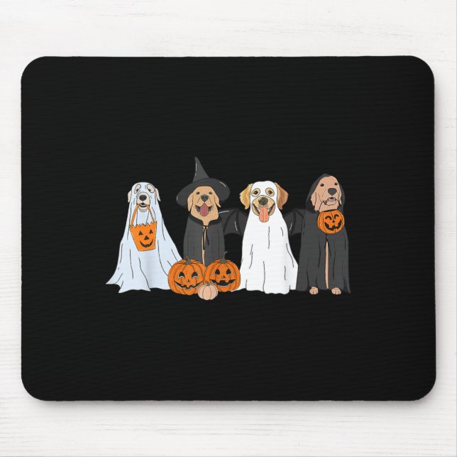 Mousepad Cachorro Labrador Preto Fofo Cachorros Fantasmas d (Frente)