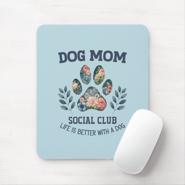 Mousepad Cachorro Mãe Paw Floral (Com mouse)