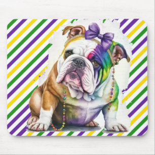 MOUSEPAD CACHORRO MARDI GRAS BULLDOG