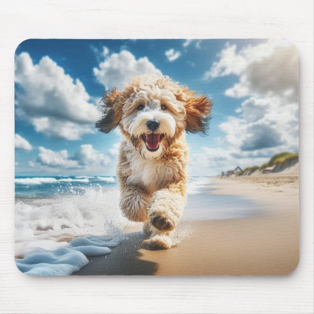 Mousepad Cachorro na praia (Frente)