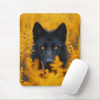Mousepad Cachorro Negro com Olhos Ouro Incríveis