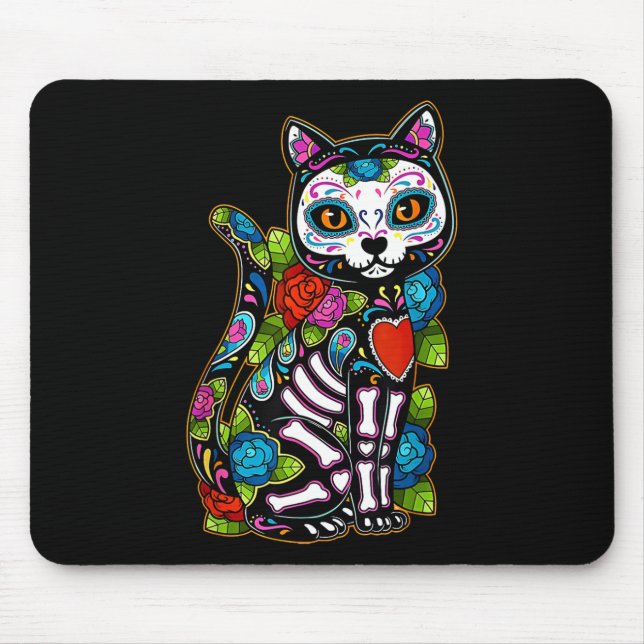 Mousepad Cachorro Negro de Açúcar De Los Muertos Catrina Di (Frente)