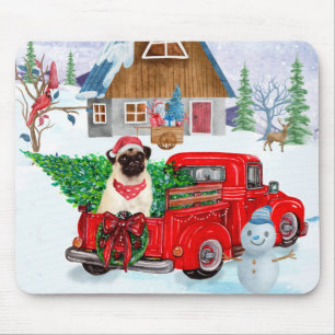 Mousepad Cachorro No Parto De Natal Neve De Caminhão