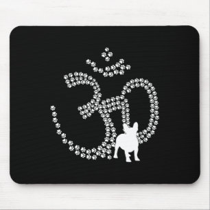 Mousepad Cachorro Om Patas Bulldogue Francês Yoga Aum Ohm S
