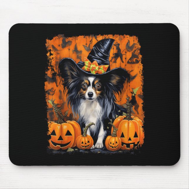 Mousepad Cachorro Papillon Halloween (Frente)