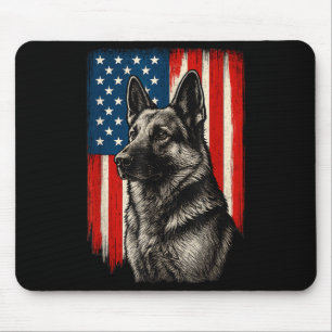 Mousepad Cachorro Pastor Alemão Patriótico Bandeira America
