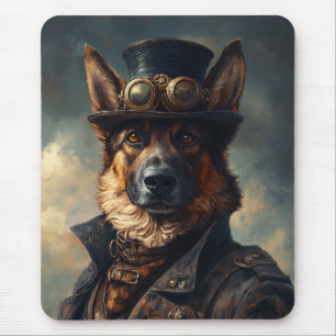 Mousepad Cachorro Pastor Alemão Steampunk de Cartola