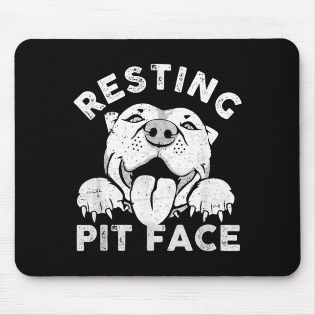 Mousepad Cachorro Pitbull Descansando Cara de Pit Sarcasmo  (Frente)
