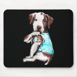 Mousepad Cachorro Pitbull Tatuagem Adoro Mãe Dia de as mães