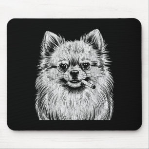 Mousepad Cachorro Pomerânia Fofo Fumando Meme