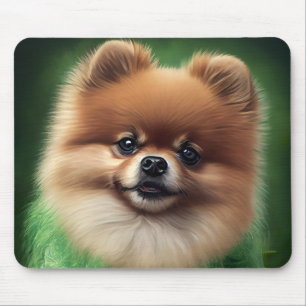 Mousepad Cachorro Pomerano na Rua.