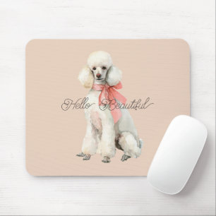 Mousepad Cachorro Poodle Branco Olá Bonito