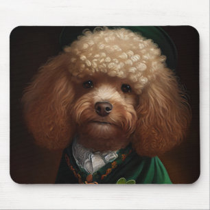 Mousepad Cachorro Poodle vestido para o Dia de São Patrício