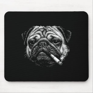 Mousepad Cachorro pug engraçado fumando cigarro meme cachor