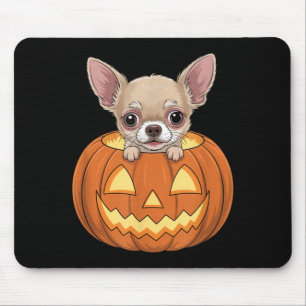 Mousepad Cachorro-quente Chihuahua Fofo No Abóbora Dia Das