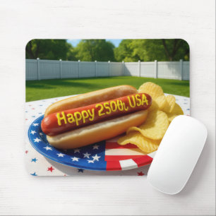 Mousepad Cachorro-quente de 250º aniversário dos EUA