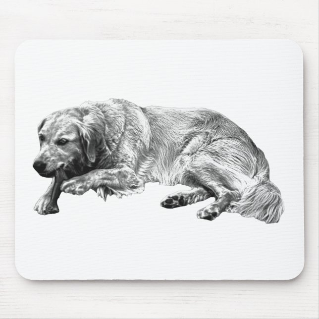 Mousepad Cachorro Realista Relaxando (Frente)