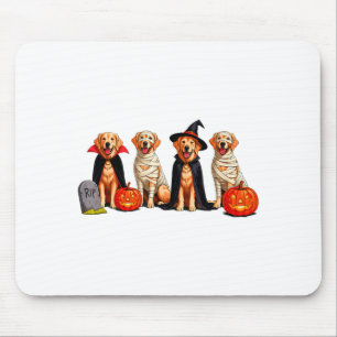 Mousepad Cachorro Retriever Dourado Fantasma Múmia Abóbora