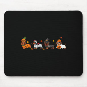 Mousepad Cachorro Salsicha Bruxa Feliz Dia das Bruxas Fofo