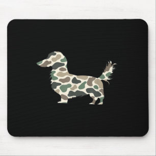 Mousepad Cachorro Salsicha Dachshund Camuflagem Retrô Cabel