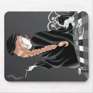 Mousepad Cachorro & Senhora no café francês