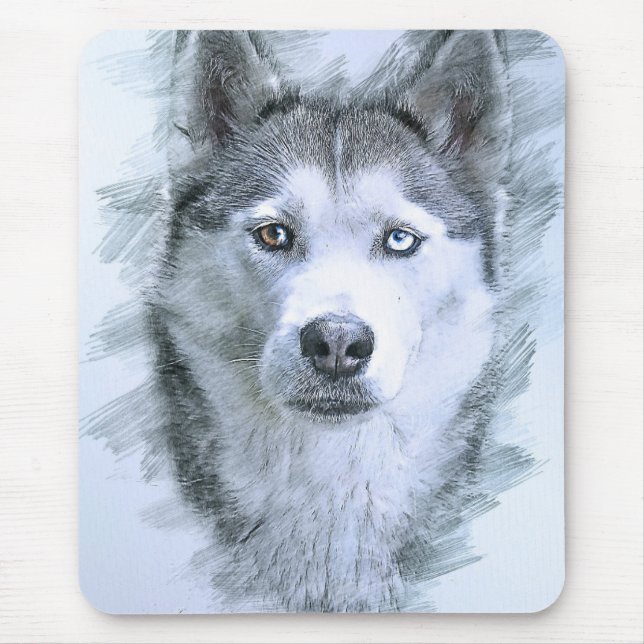 Mousepad Cachorro Siberiano Desenho Cachorro Cachorro (Frente)