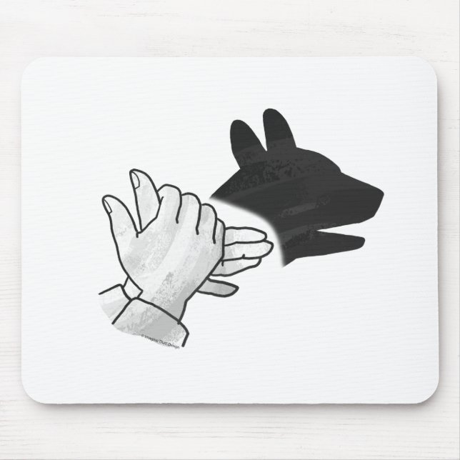 Mousepad Cachorro Silhouette Mão (Frente)