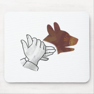 Mousepad Cachorro Silhueta Mão Castanho