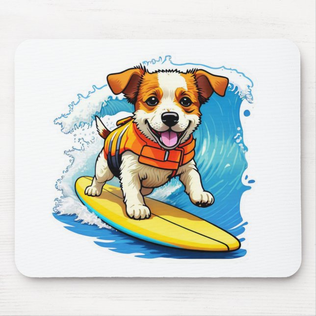 Mousepad Cachorro Surfista (Frente)