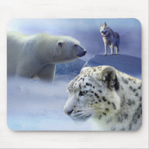 Mousepad Cachorro, Urso Polar e Leopardo de Neve