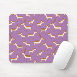 Mousepad Cachorro, veado e família em roxo Lavanda