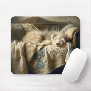 Mousepad Cachorro Vergonhoso Dormindo Em Uma Filha