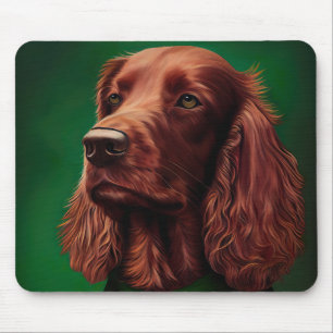 Mousepad Cachorro Vermelho Irlandês na Rua. Vestido do Dia 