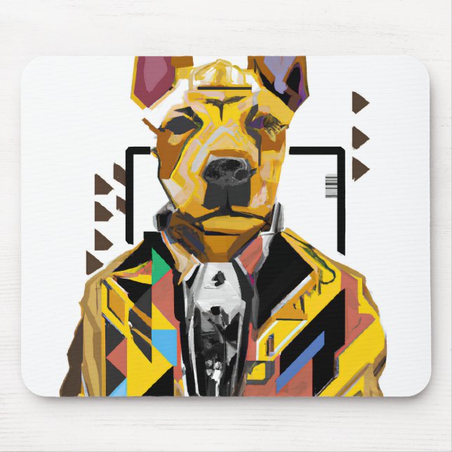 Mousepad Cachorro Vestindo um traje: Arte Digital (Frente)