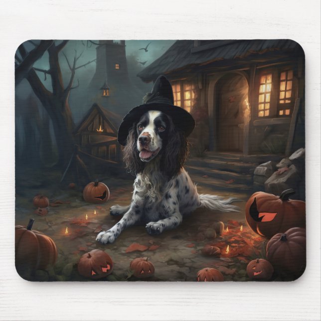 Mousepad Cachorros da Raça English Springer Spaniel Abóbora (Frente)