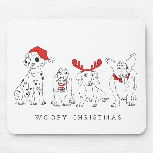 Mousepad Cachorros de Natal Cachorros Papais noeis Cachorro (Frente)