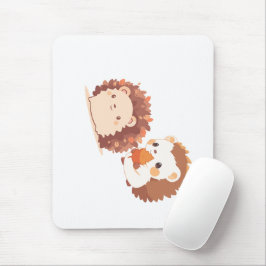 Mousepad Cachorros do outono - Animais da Floresta de Kawai