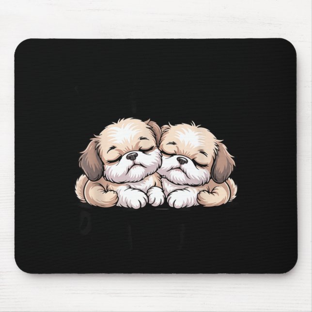 Mousepad Cachorros dormindo fofos meu uniforme oficial de (Frente)