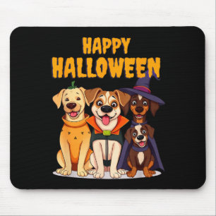 Mousepad Cachorros fofos de Halloween engraçados - Design ú