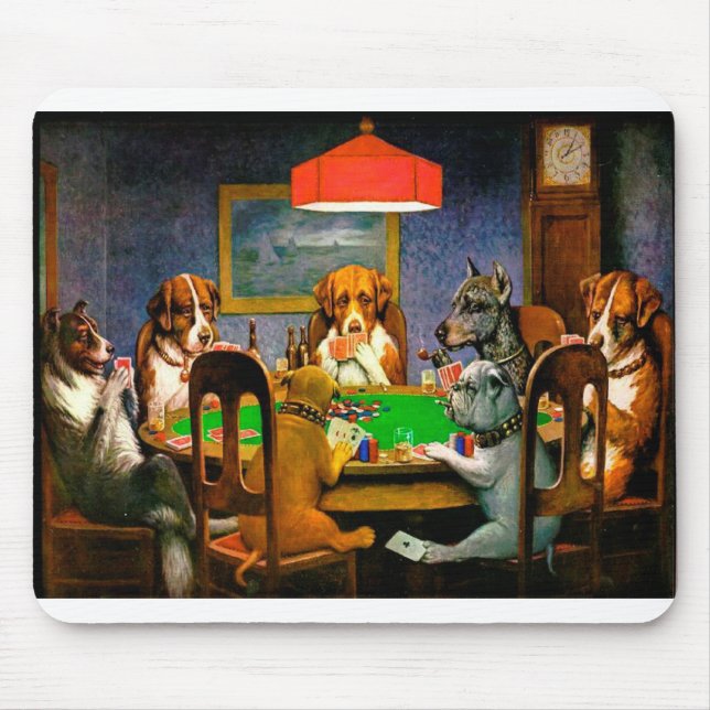 Mousepad Cachorros Jogando Poker Um Amigo em Necessidade (Frente)